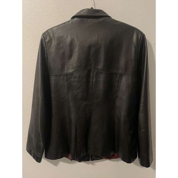 Wilsons Leather Womens Black Leather Jacket Coat Sz L Long Sleeve Pockets 90’s - Picture 5 of 15